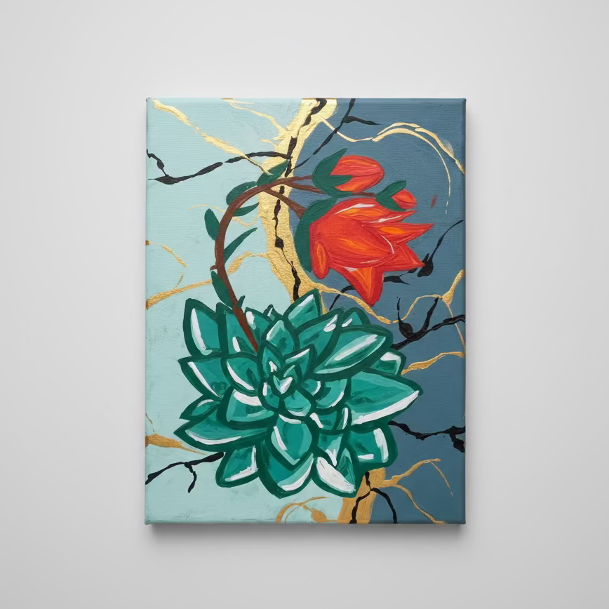 Whispers of Gold Acrylic Painting